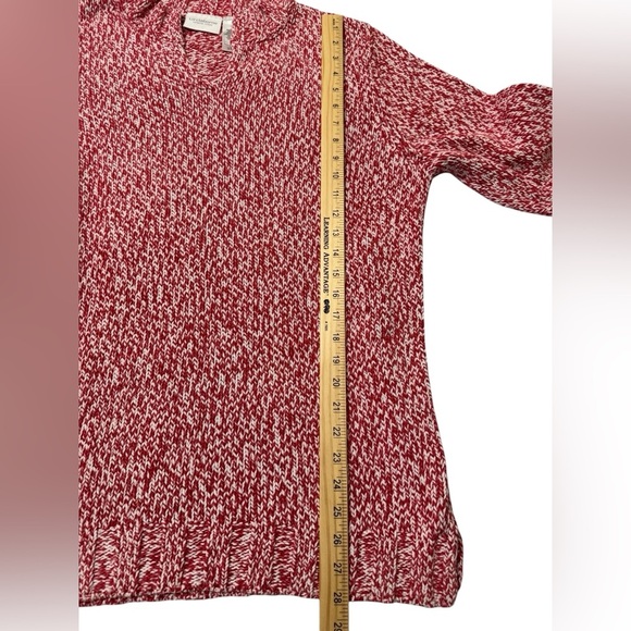 Red White Knit Sweater Women’s Size L - Picture 7 of 7